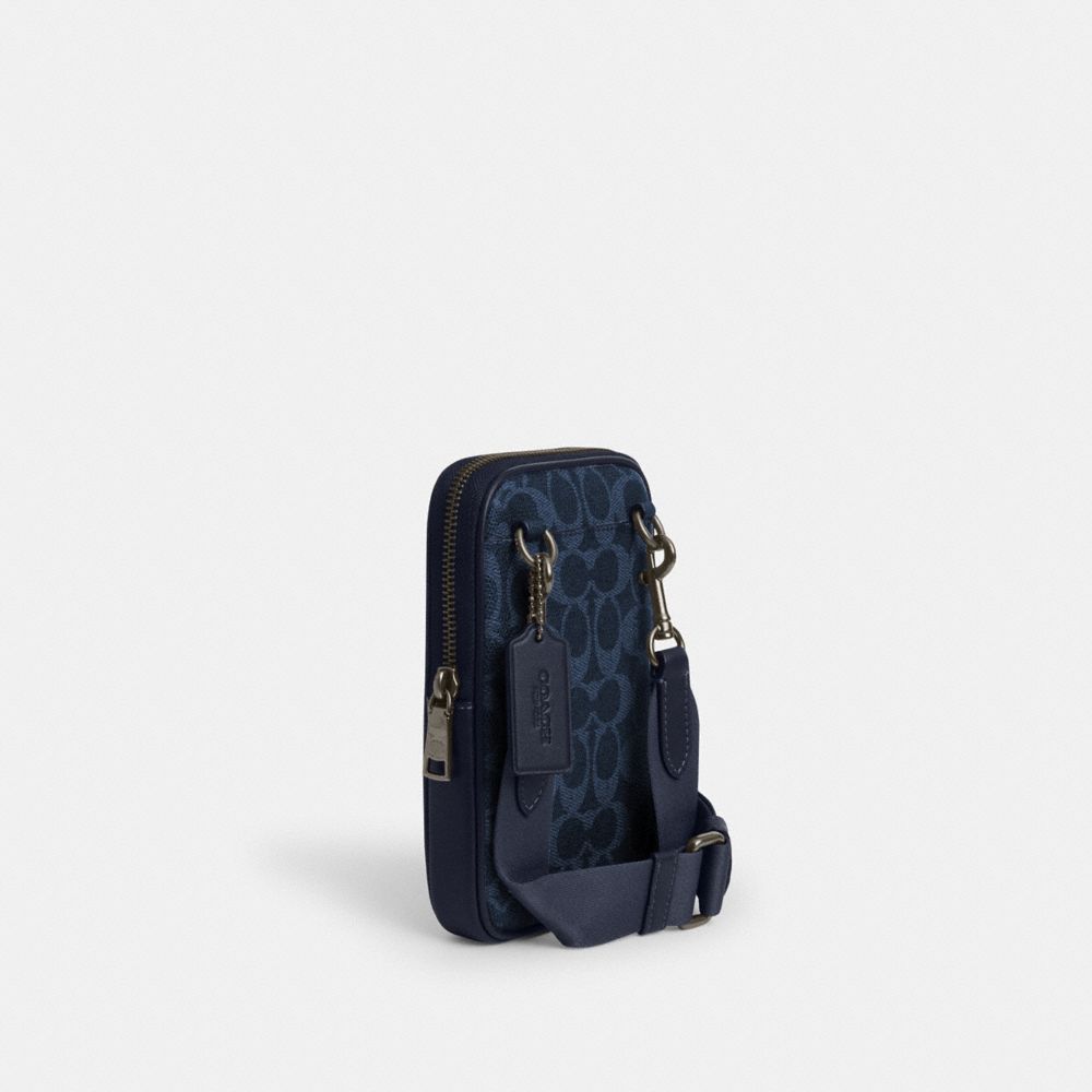 COACH®,Aden Crossbody Bag In Signature Canvas,Canvas,Crossbody,Pen Holder,Casual,Multi Color,Angle View