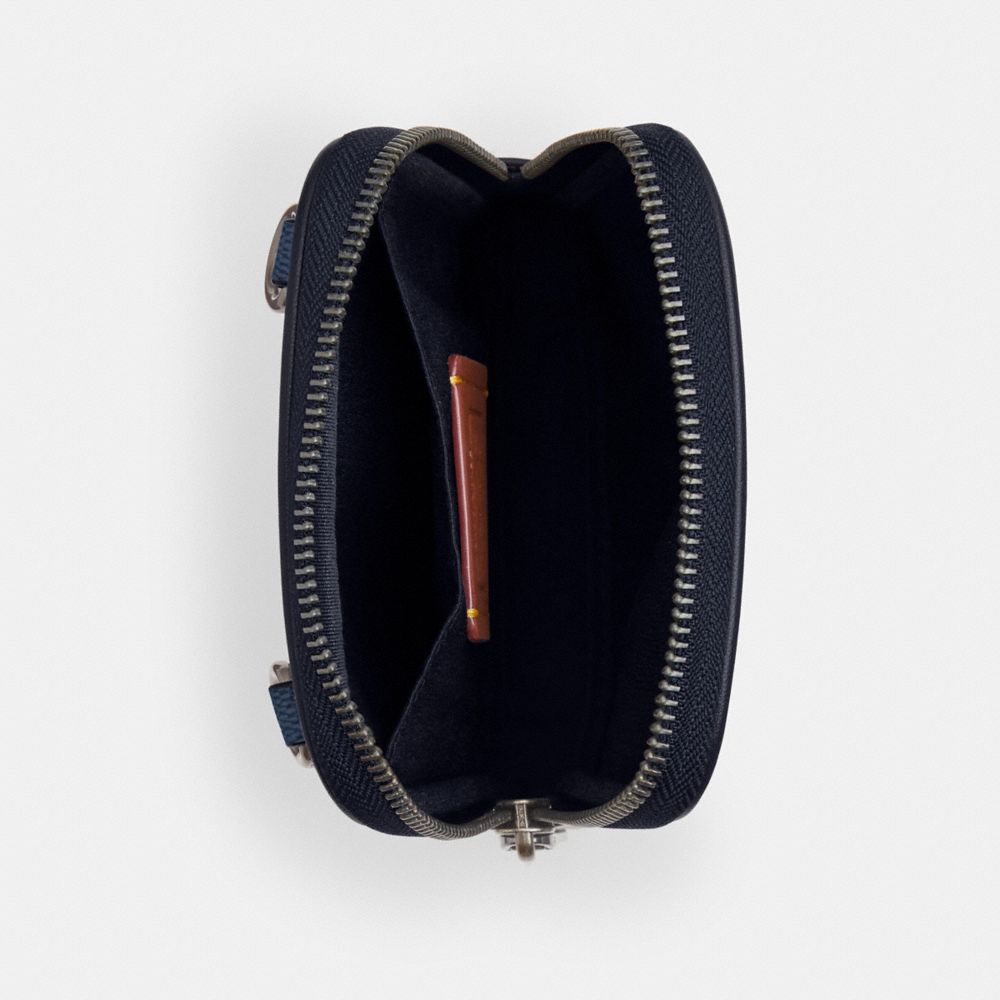 COACH®,Aden Crossbody Bag In Signature Canvas,Canvas,Crossbody,Pen Holder,Casual,Multi Color,Inside View,Top View