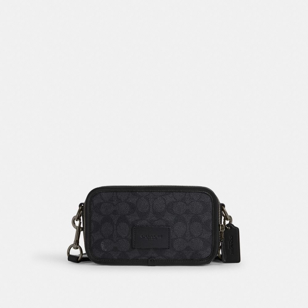 COACH®,Wyatt Crossbody Bag In Signature Canvas,Crossbody,Casual,Black,Front View