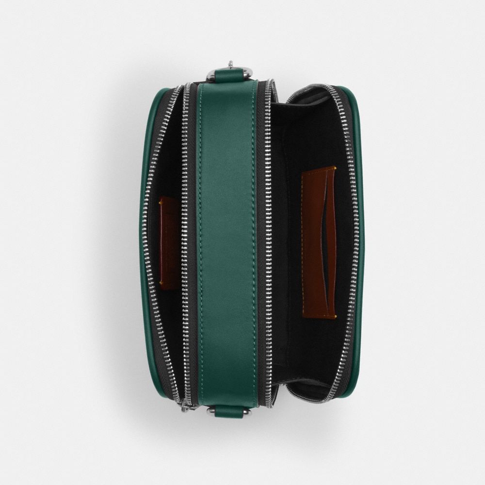 COACH®,Wyatt Crossbody Bag In Signature Canvas,Crossbody,Casual,Teal,Inside View,Top View