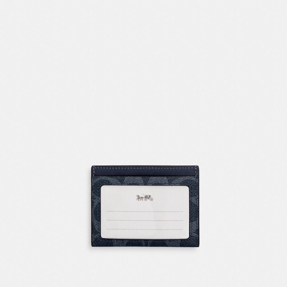 COACH®,Slim Id Card Case In Signature Canvas,Card Case,Color Block,Casual,,Back View