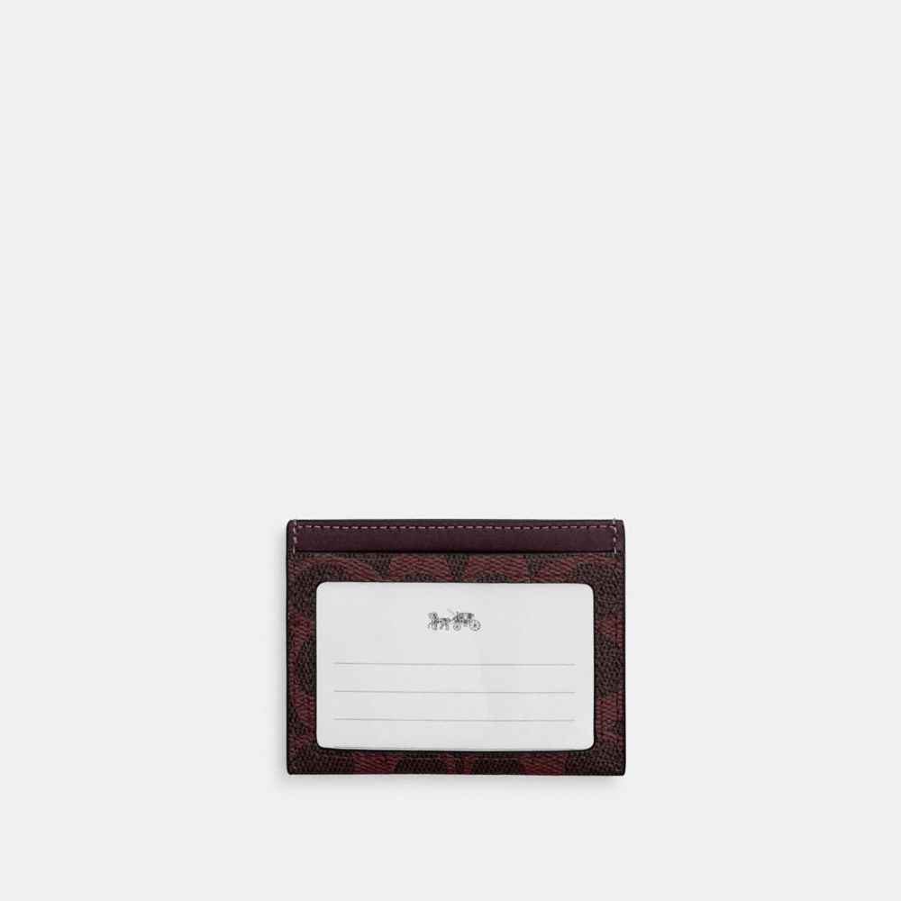 COACH®,Slim Id Card Case In Signature Canvas,Card Case,Color Block,Casual,Multi Color,Back View