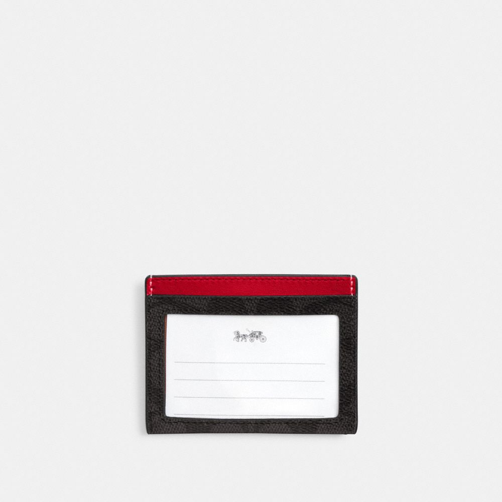 COACH®,Slim Id Card Case In Signature Canvas,Card Case,Color Block,Casual,Multi Color,Back View