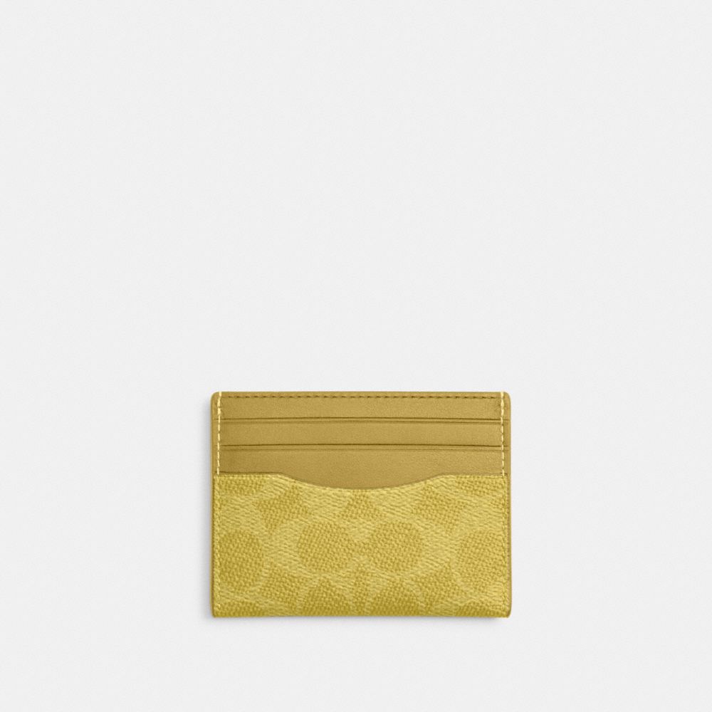COACH®,Slim Id Card Case In Signature Canvas,Card Case,Color Block,Casual,,Front View