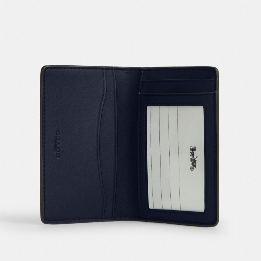 COACH®,Id Wallet In Signature Canvas,Coin,Bi Fold,Casual,Multi Color,Inside View,Top View