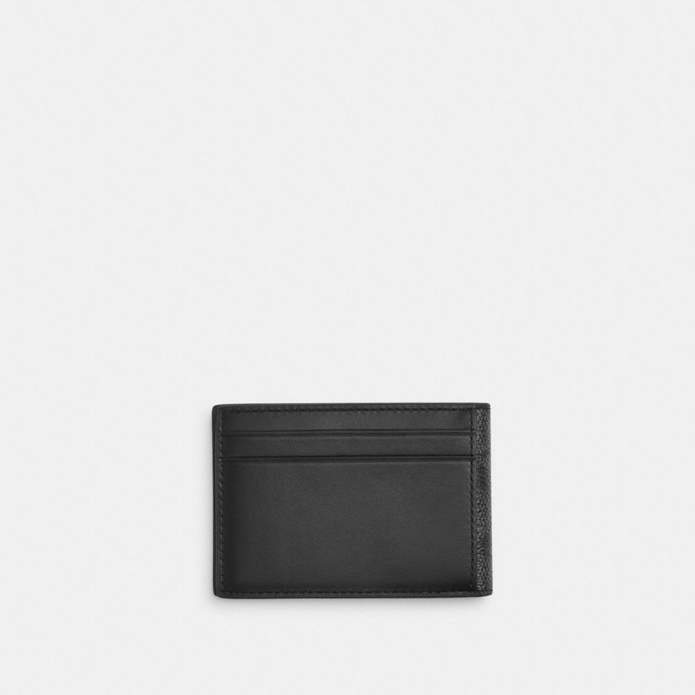 COACH®,Compact Billfold Wallet In Signature Canvas,Card Case,Coin,Bi Fold,Casual,Multi Color,Back View