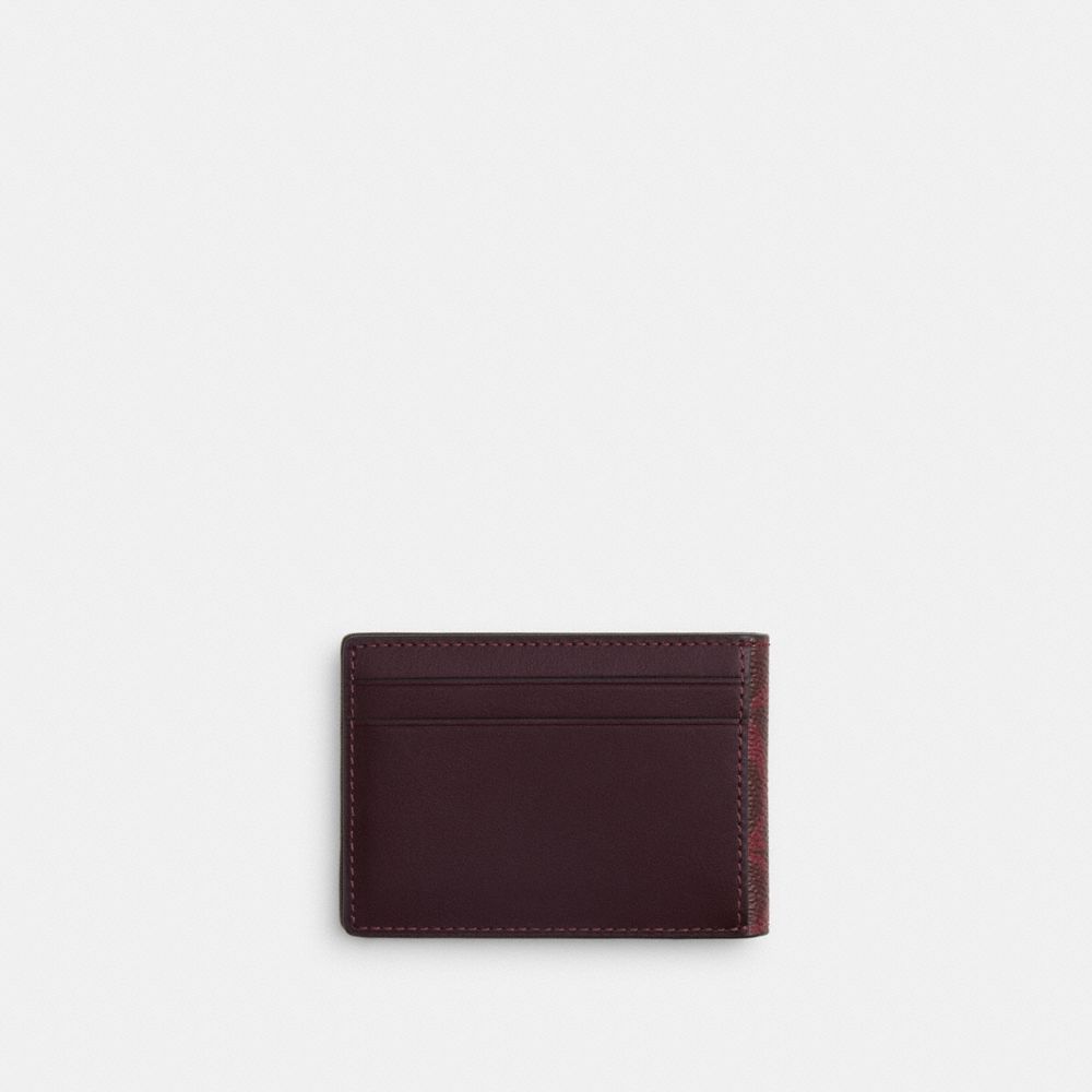 COACH®,Compact Billfold Wallet In Signature Canvas,Card Case,Coin,Bi Fold,Casual,Multi Color,Back View