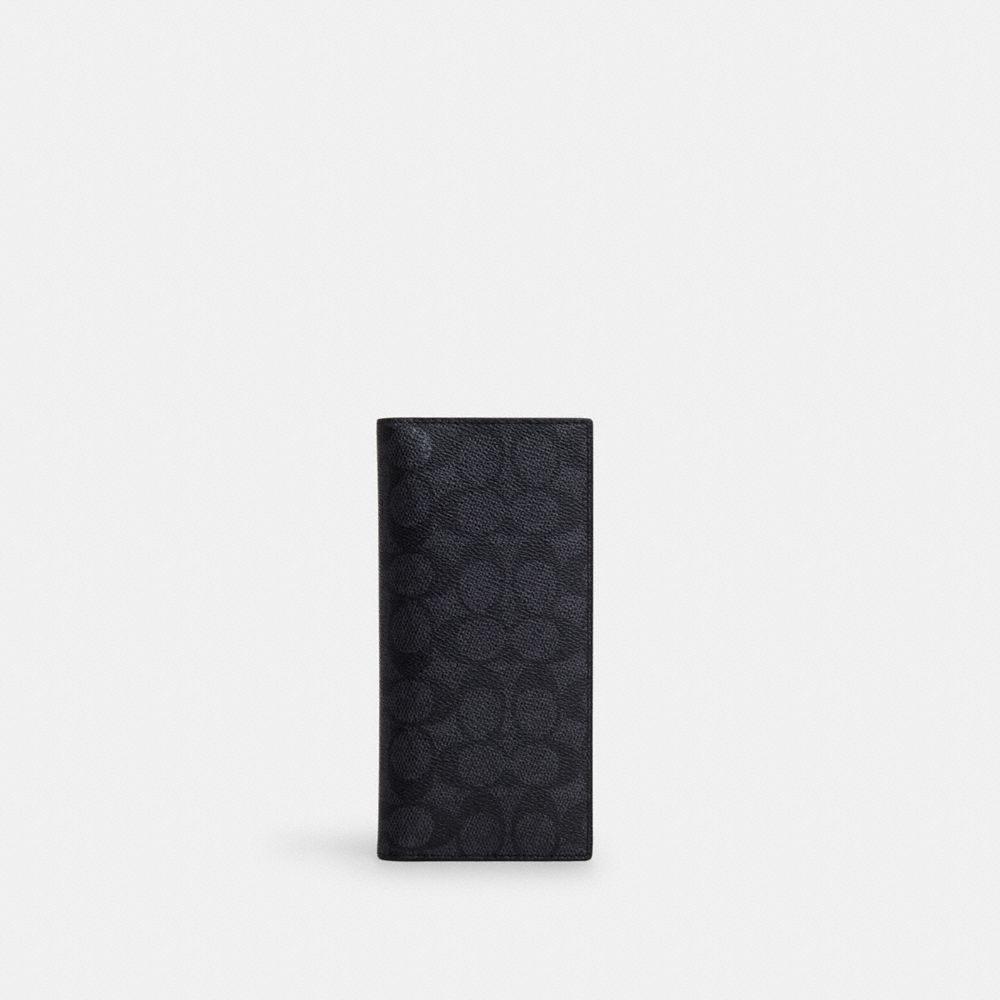 COACH®,Breast Pocket Wallet In Signature Canvas,,Front View