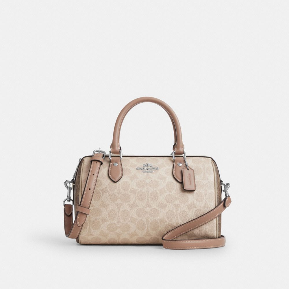 COACH®,Rowan Satchel Bag In Blocked Signature Canvas,,Front View