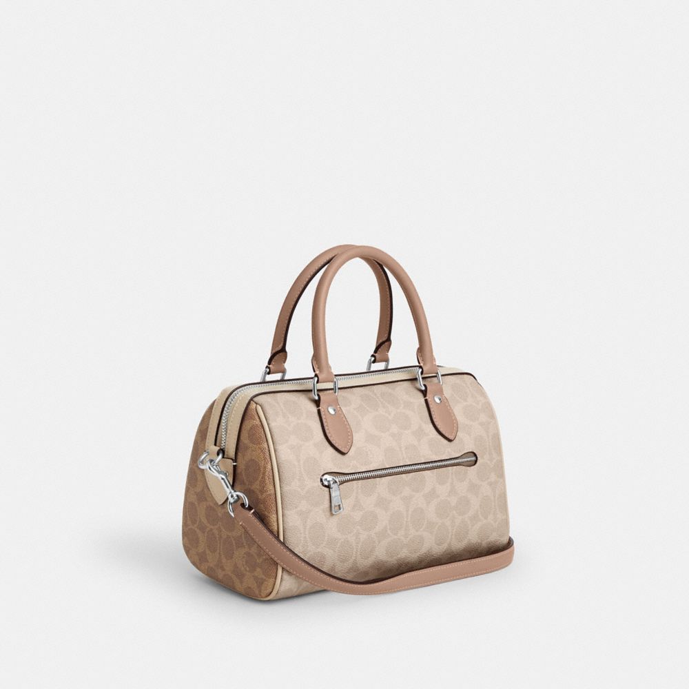 COACH®,Rowan Satchel Bag In Blocked Signature Canvas,,Angle View