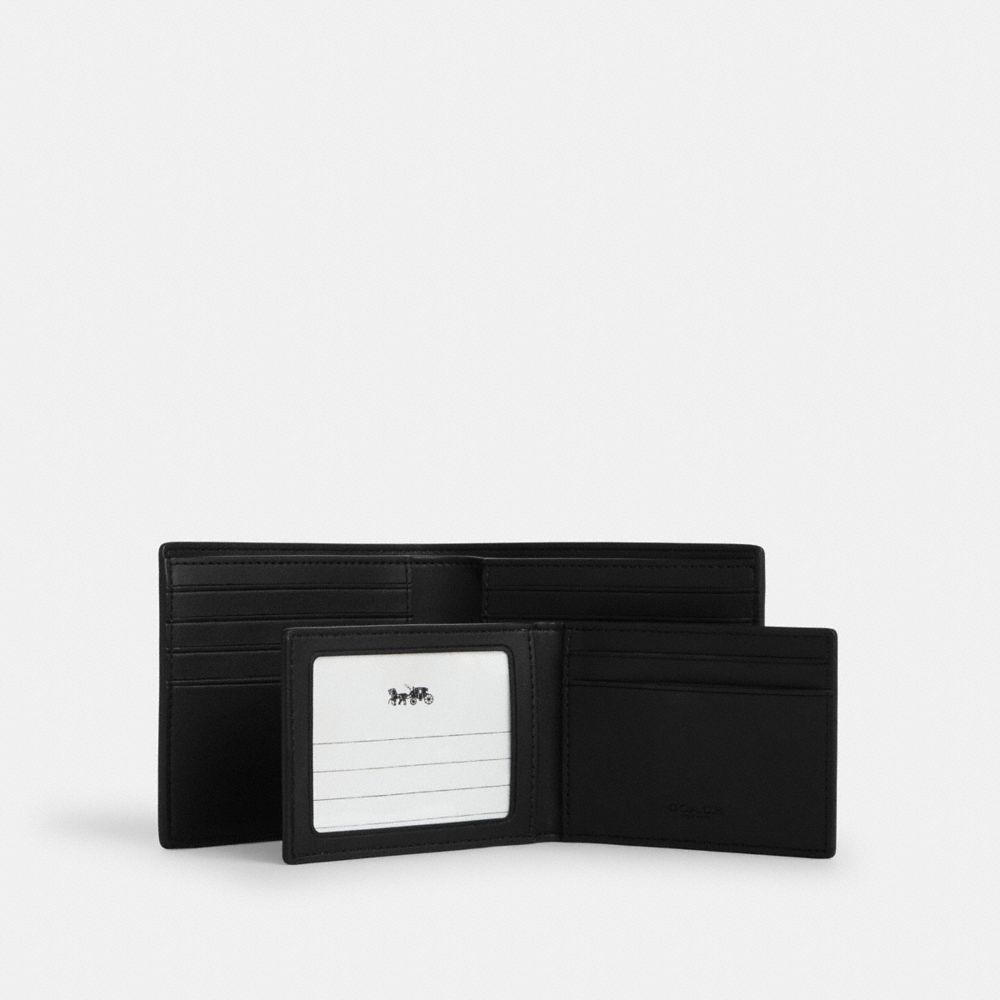 COACH®,3 In 1 Wallet In Signature Canvas,Canvas,Card Case,Bi Fold,Casual,,Interior View