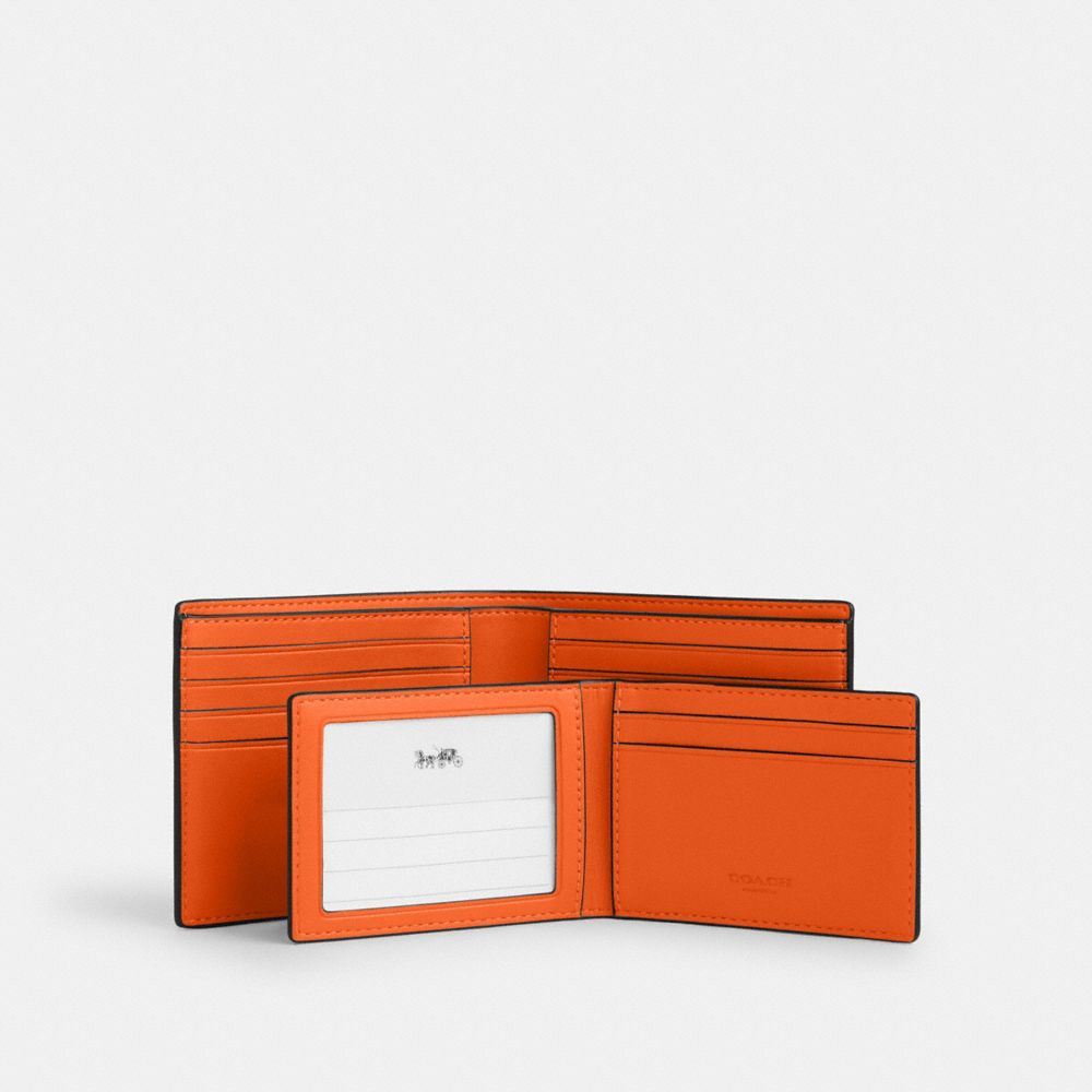 COACH®,3 In 1 Wallet In Signature Canvas,Canvas,Card Case,Bi Fold,Casual,,Interior View