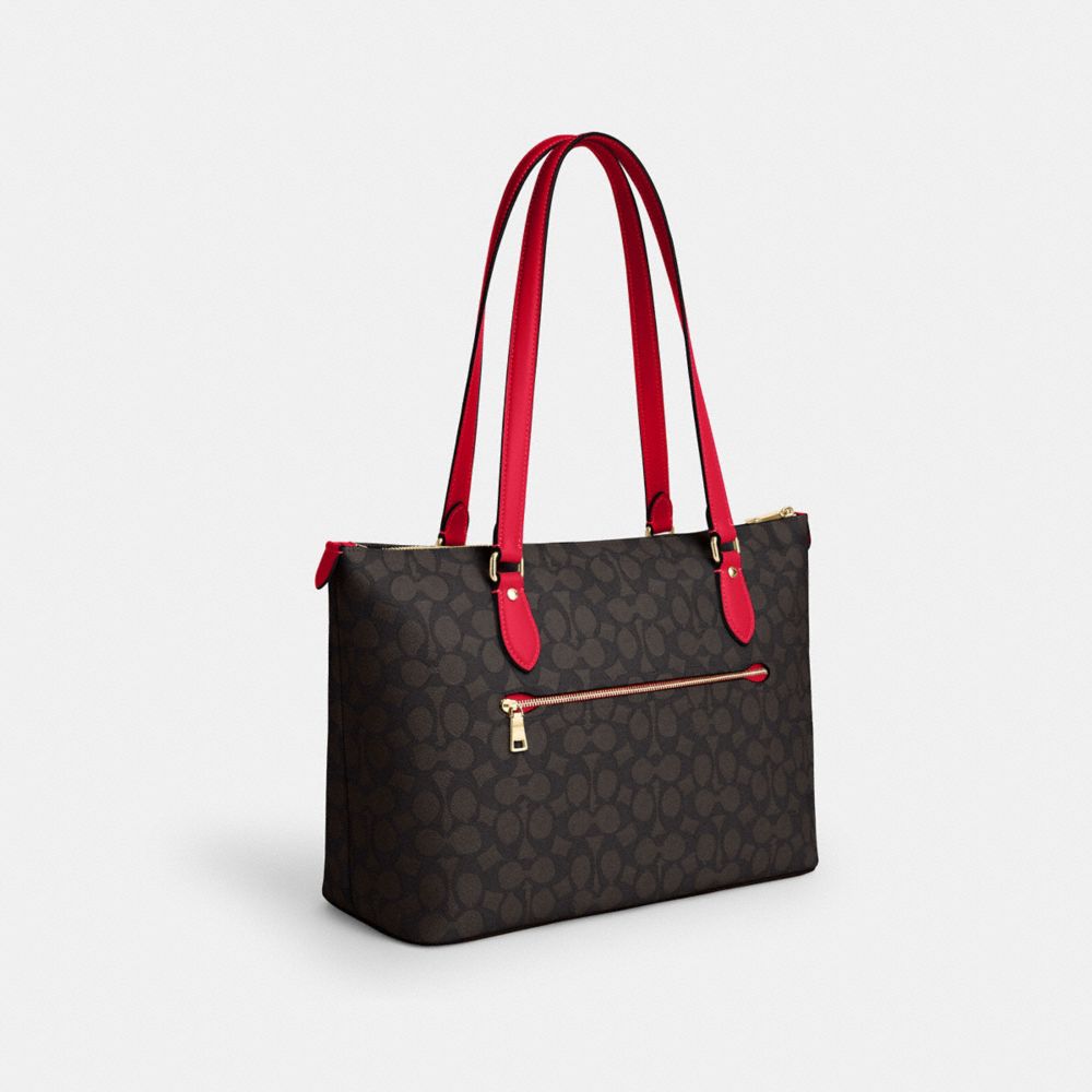 COACH®,Gallery Tote Bag In Signature Canvas,Tote,Casual,Multi Color,Angle View