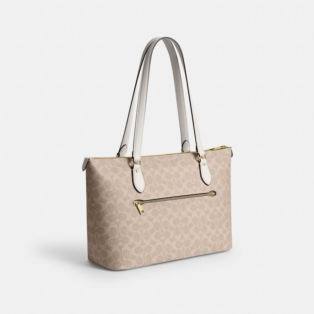 COACH®,Gallery Tote Bag In Signature Canvas,Tote,Casual,,Angle View
