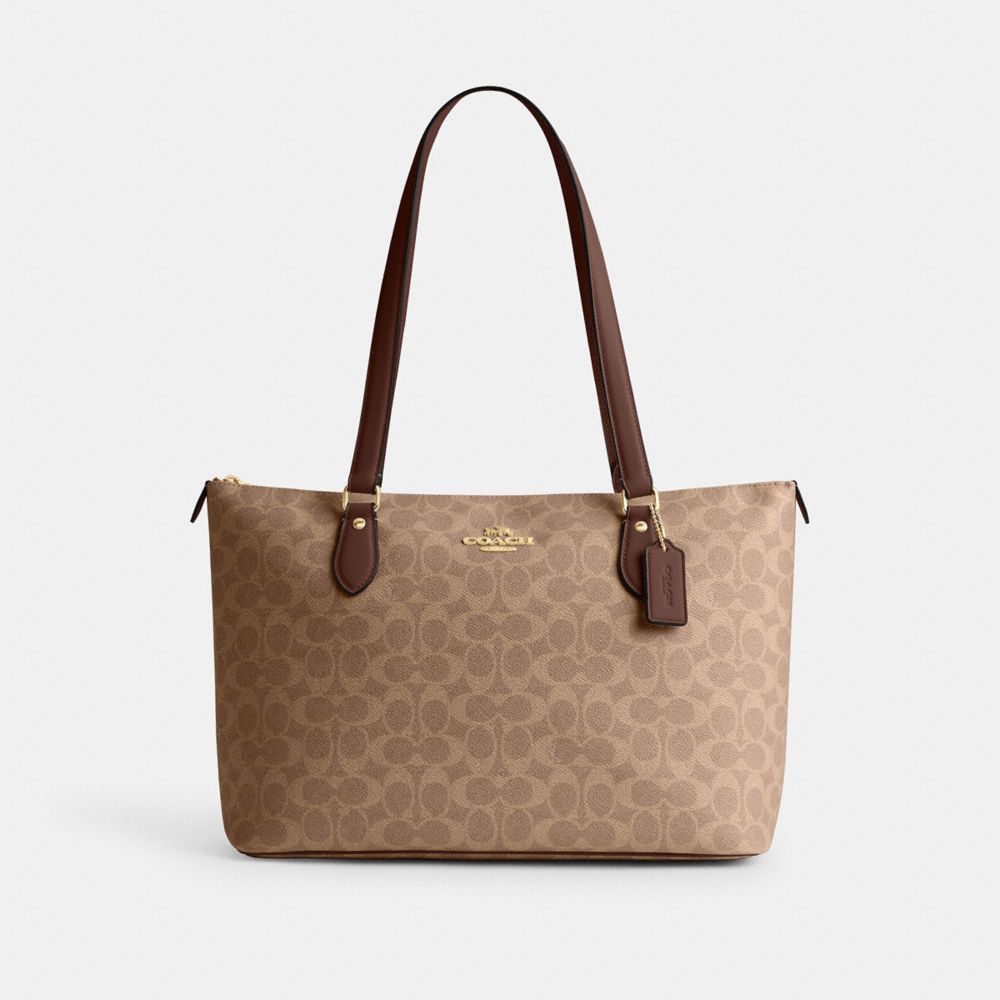 COACH®,Gallery Tote Bag In Signature Canvas,Tote,Casual,Multi Color,Front View