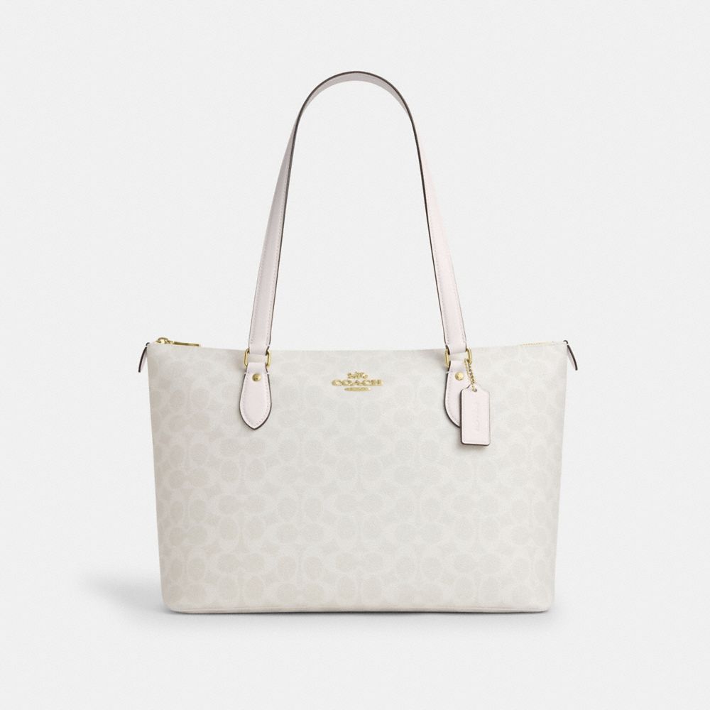 COACH®,Gallery Tote Bag In Signature Canvas,Tote,Casual,,Front View