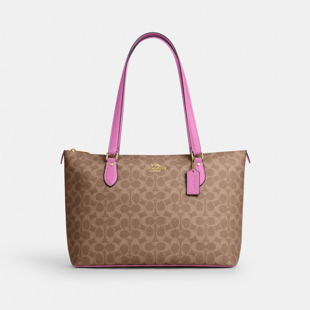 COACH®,Gallery Tote Bag In Signature Canvas,Tote,Casual,,Front View