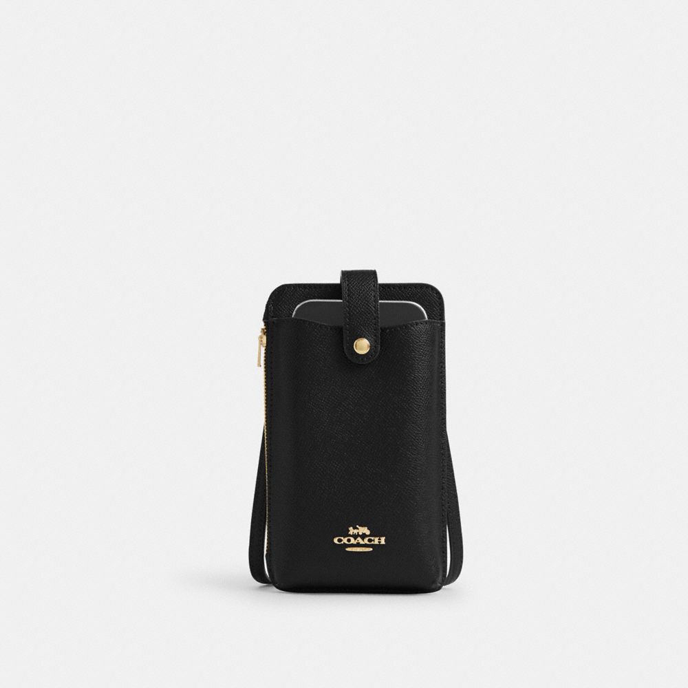 Gold Black Phone Crossbody Bag