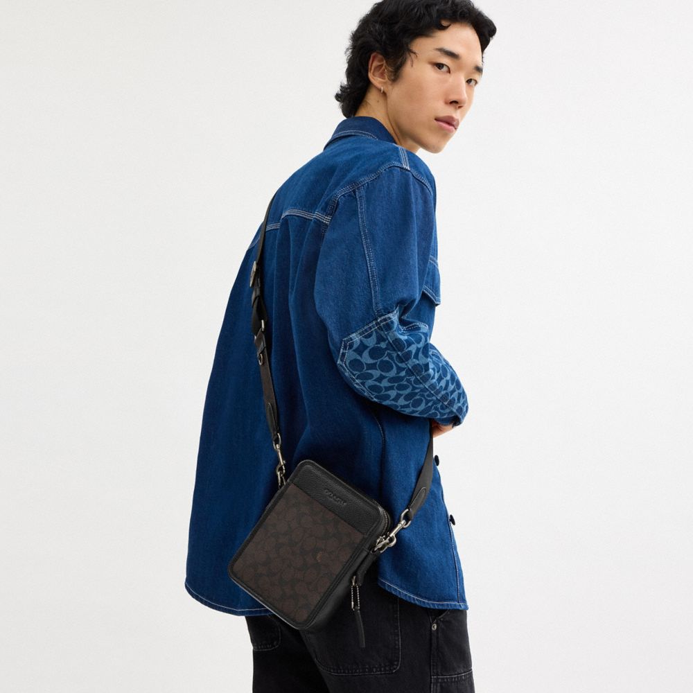 COACH®,Sullivan Crossbody In Signature Canvas,Crossbody,Color Block,Pen Holder,Casual,Multi Color,Detail View