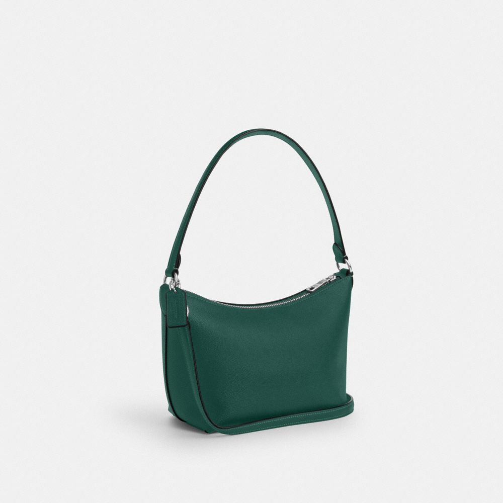 COACH®,Zip Top Shoulder Bag,Emerald,Angle View