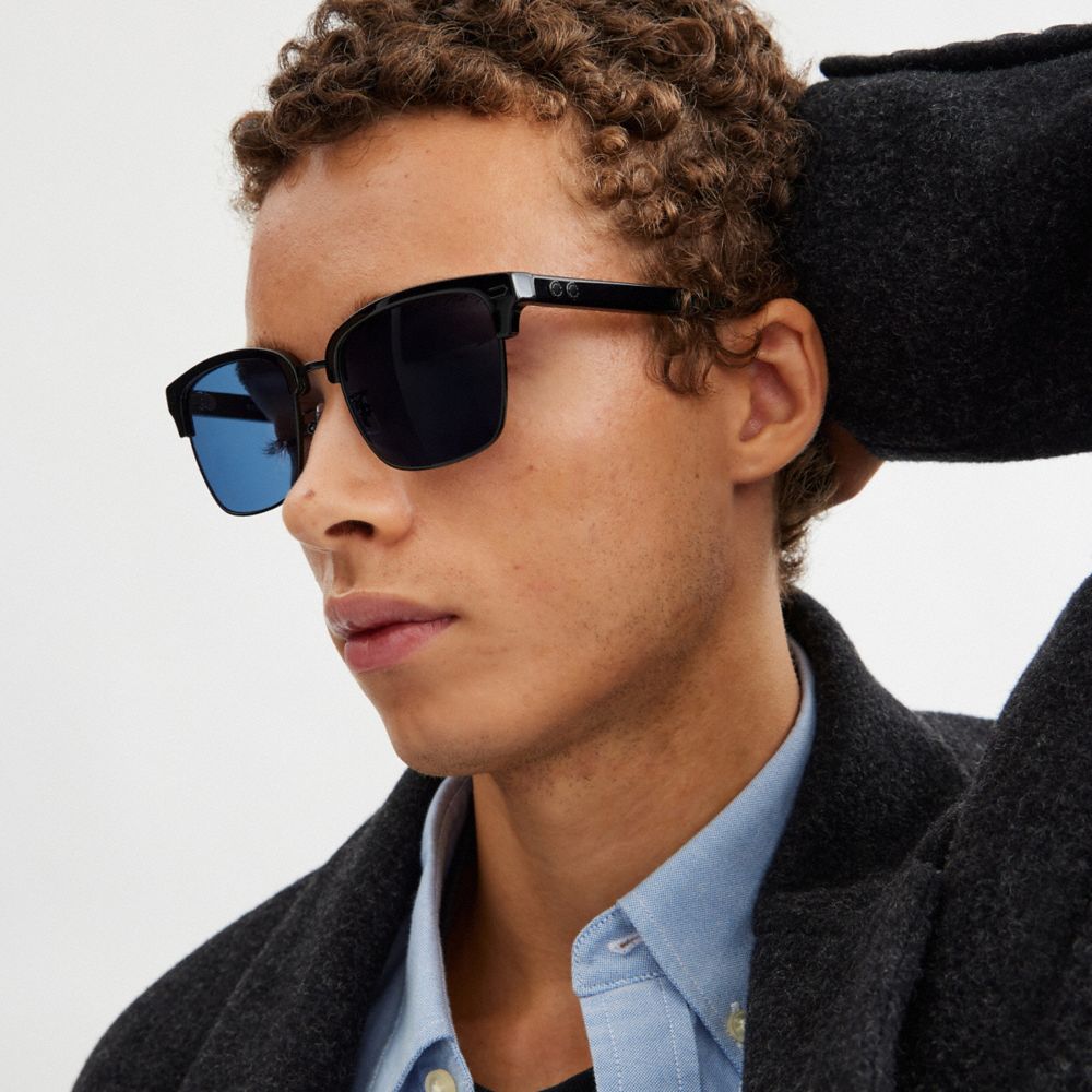 Coach Rogue Retro Sunglasses In Black/blue