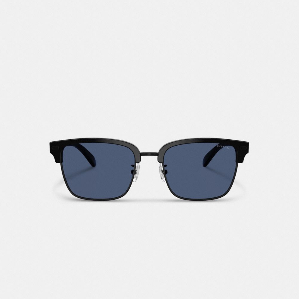 COACH®,Rogue Retro Sunglasses,Clubmaster,Metal,Integrated Nose Pads,Casual,Navy,Inside View,Top View