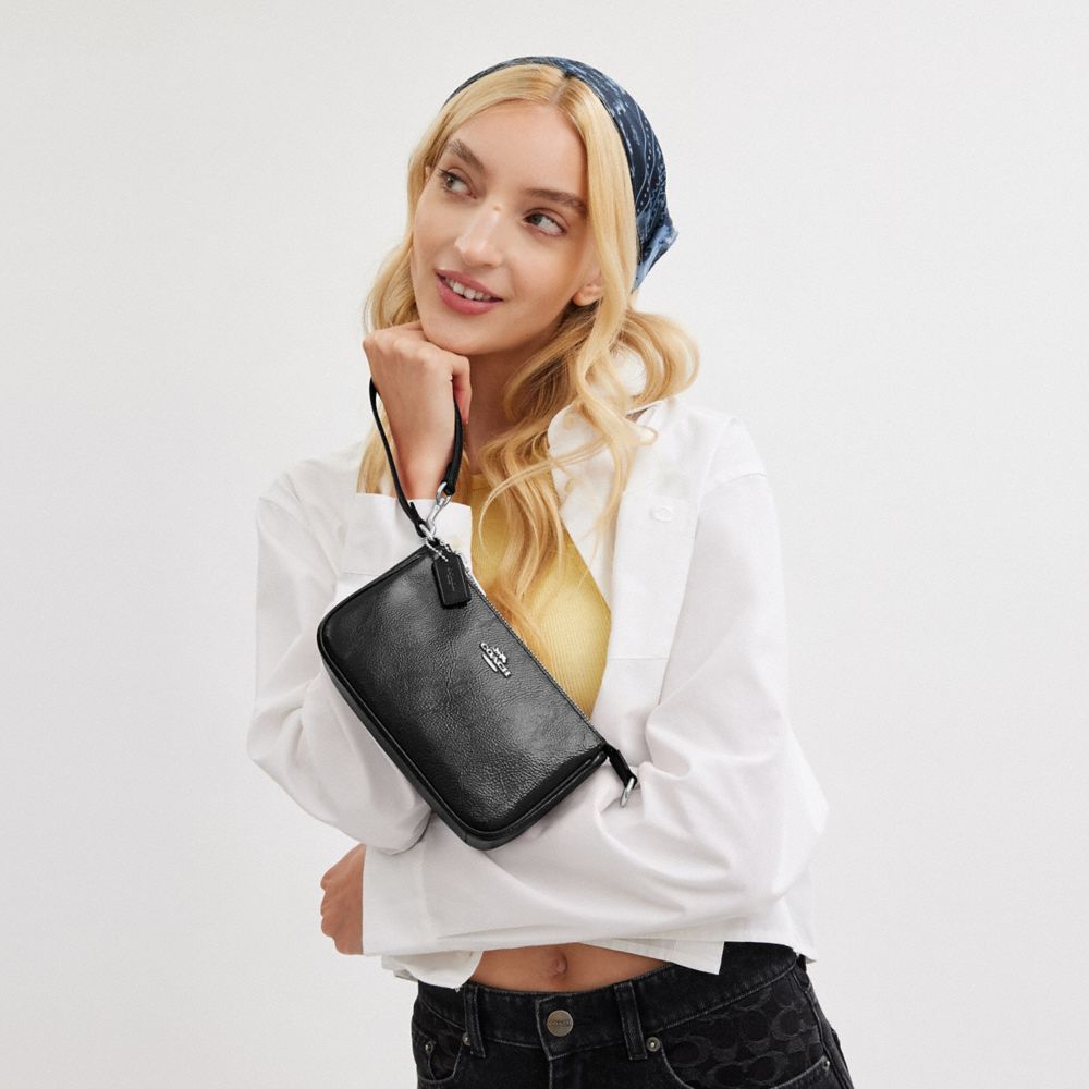 COACH®,Nolita 19,Shoulder Bag,Wristlet,Logo,Metal,Casual,Black,Detail View