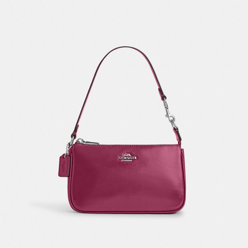 COACH®,NOLITA 19,Cuir innovant,Argenté/Rose,Front View