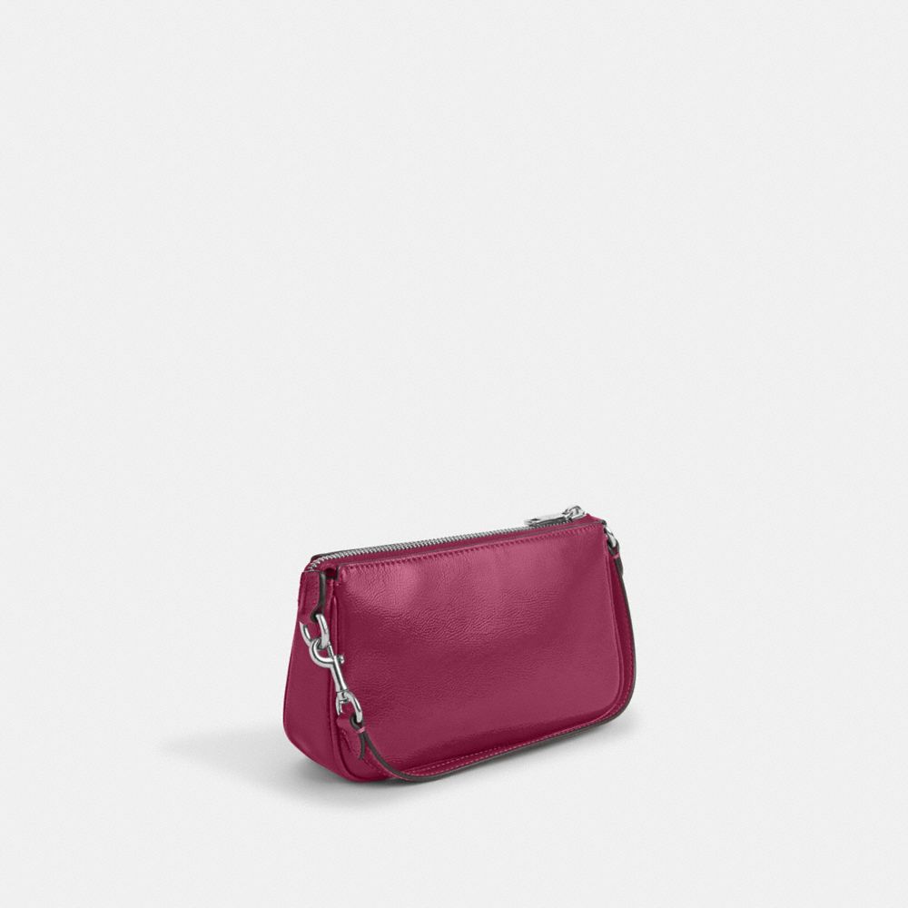 COACH®,NOLITA 19,Cuir innovant,Argenté/Rose,Angle View