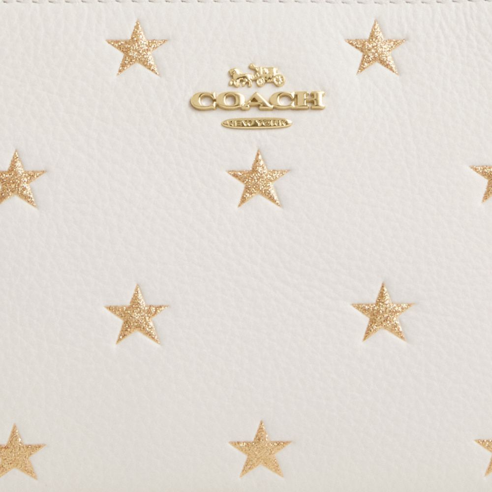 COACH®,Nolita 19 With Star Print,Leather,Shoulder Bag,Logo,Metal,Glitter,Shoulder Guard,Day Party,Cream
