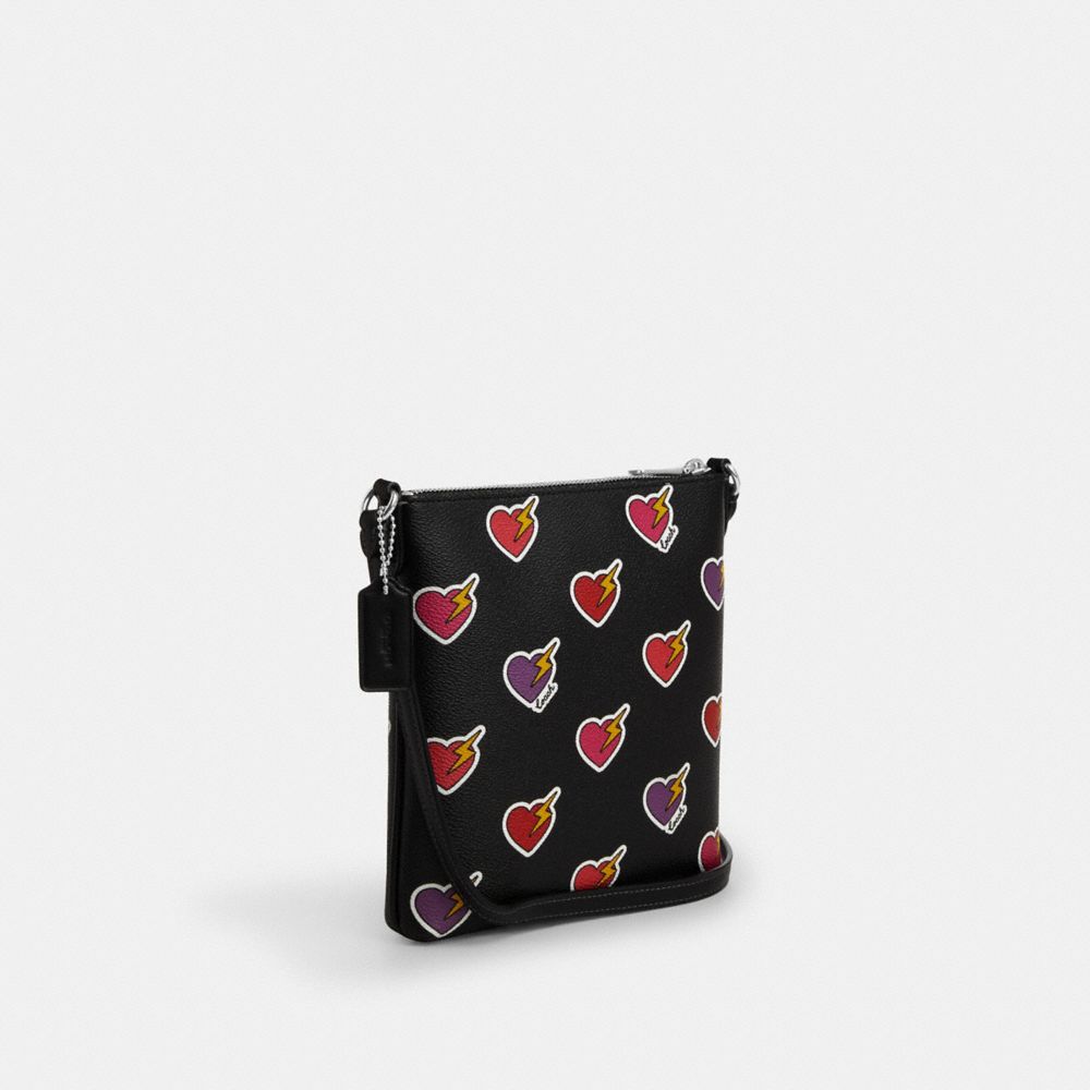 COACH®,Mini Rowan File Bag With Heart Bolt Print,,Angle View