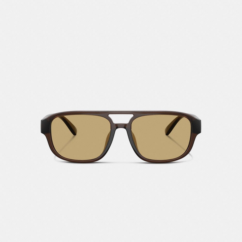 COACH®,Pilot Sunglasses,Brown,Inside View,Top View