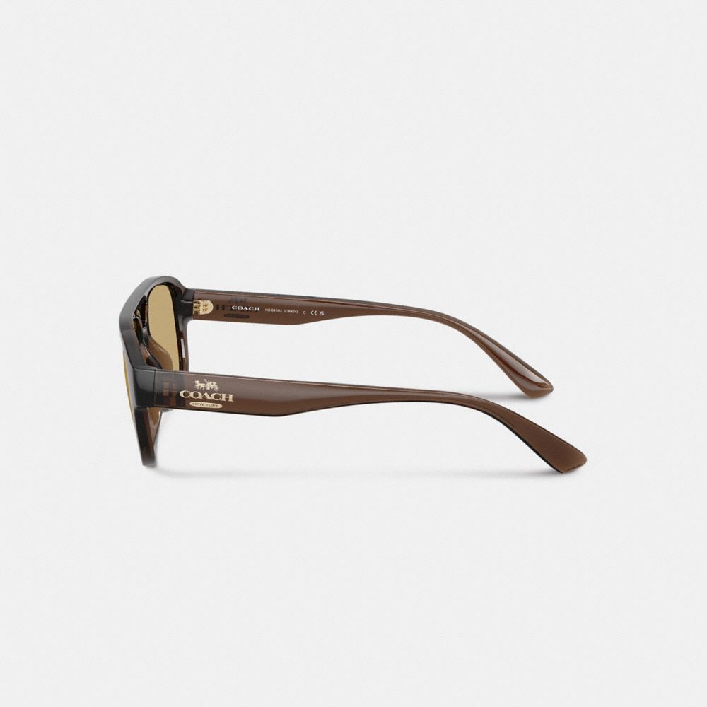 COACH®,Pilot Sunglasses,Brown,Alternate View