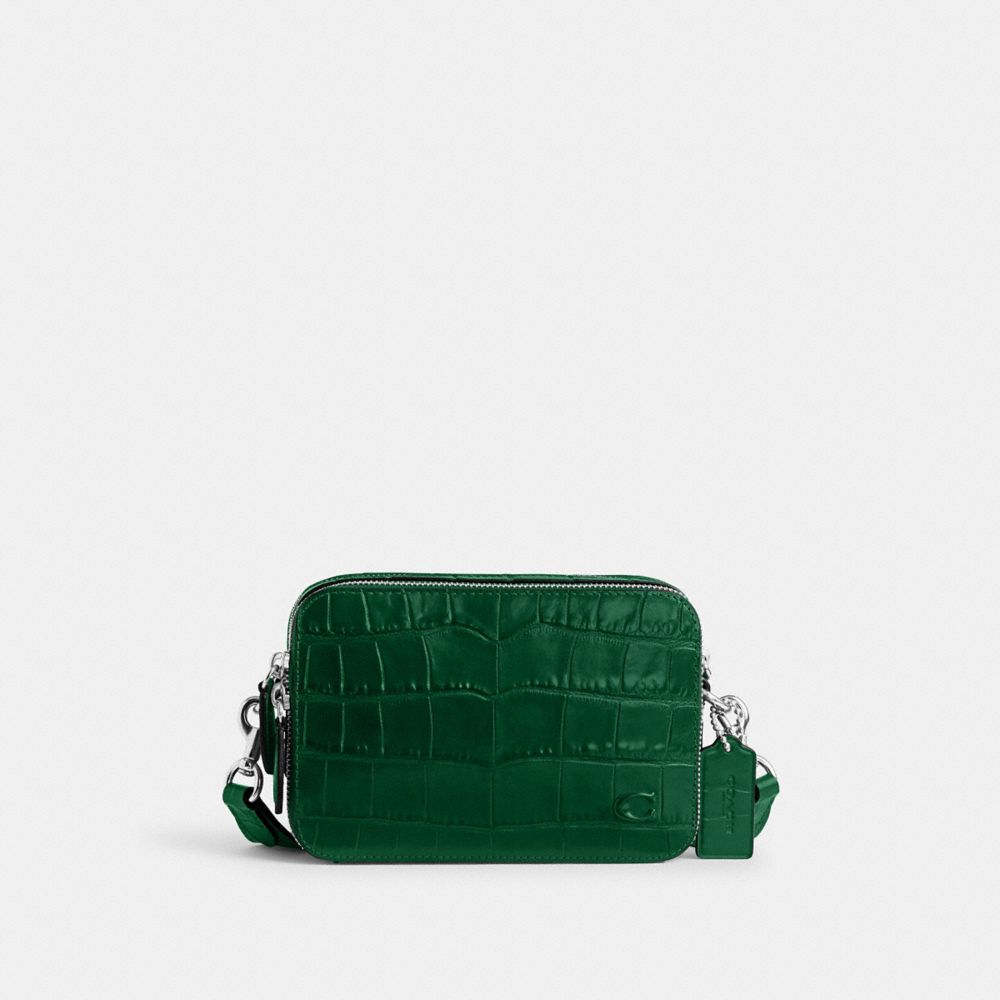 COACH®,Charter Crossbody 19,Leather,Crossbody,Logo,Casual,Travel,Emerald,Front View