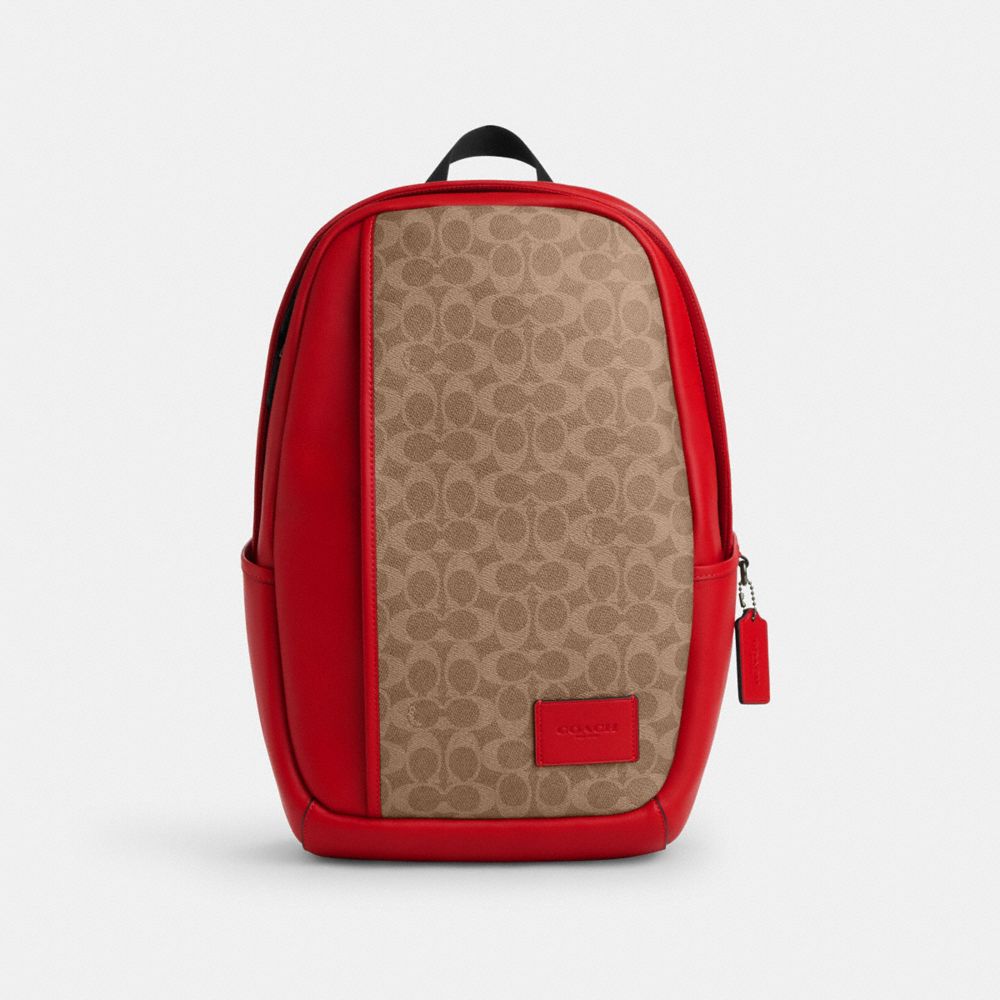 COACH®,Edge Backpack In Signature Canvas,,Front View