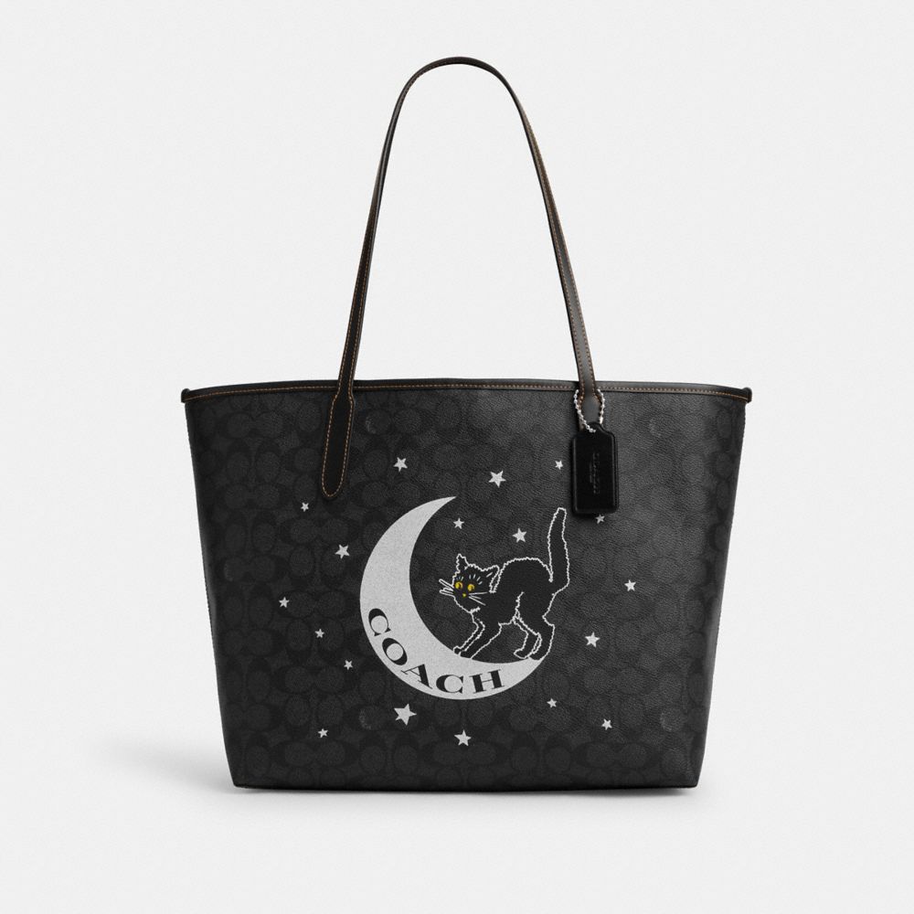 COACH Outlet City Tote In Signature Canvas With Halloween Graphic