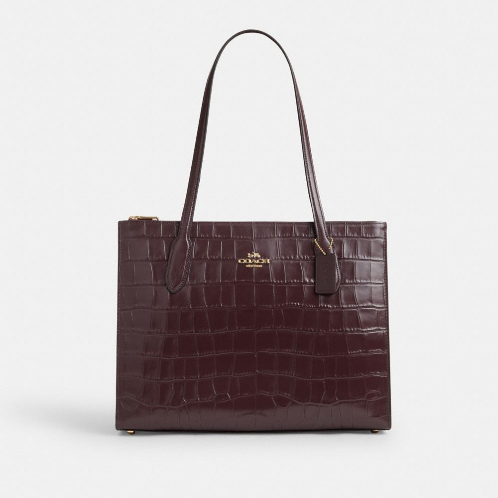 COACH®,Nina Tote Bag,Tote,Logo,Casual,Maroon,Front View