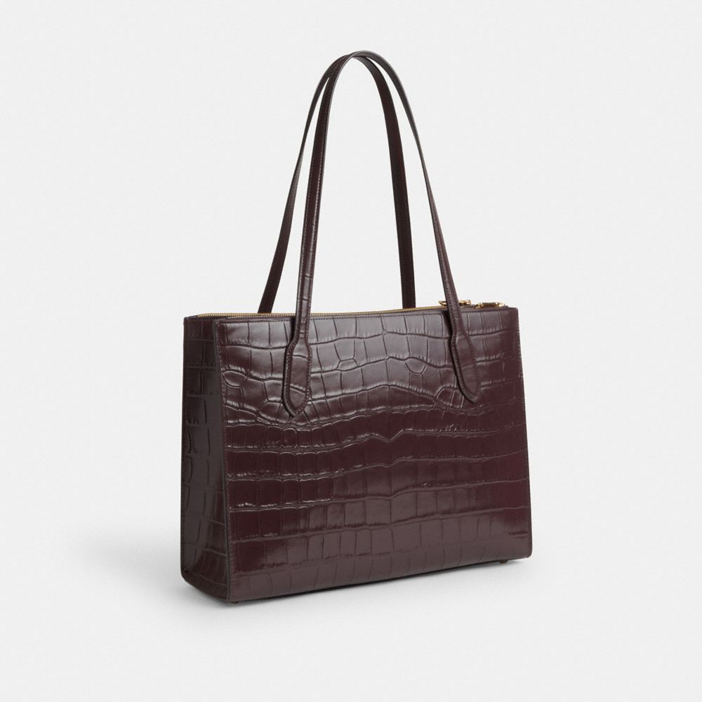 COACH®,Nina Tote Bag,Tote,Logo,Casual,Maroon,Angle View