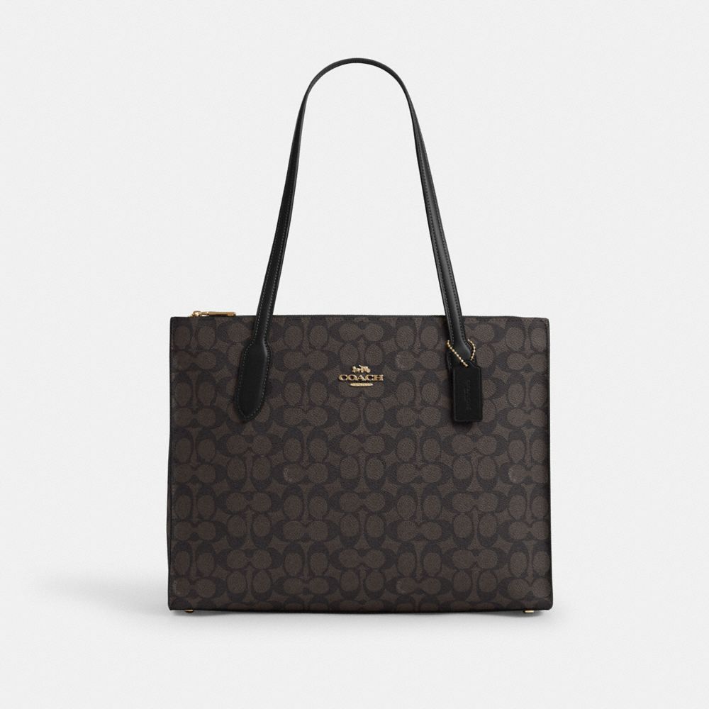 Gold Walnuss Schwarz Nina Tote aus Signature Canvas