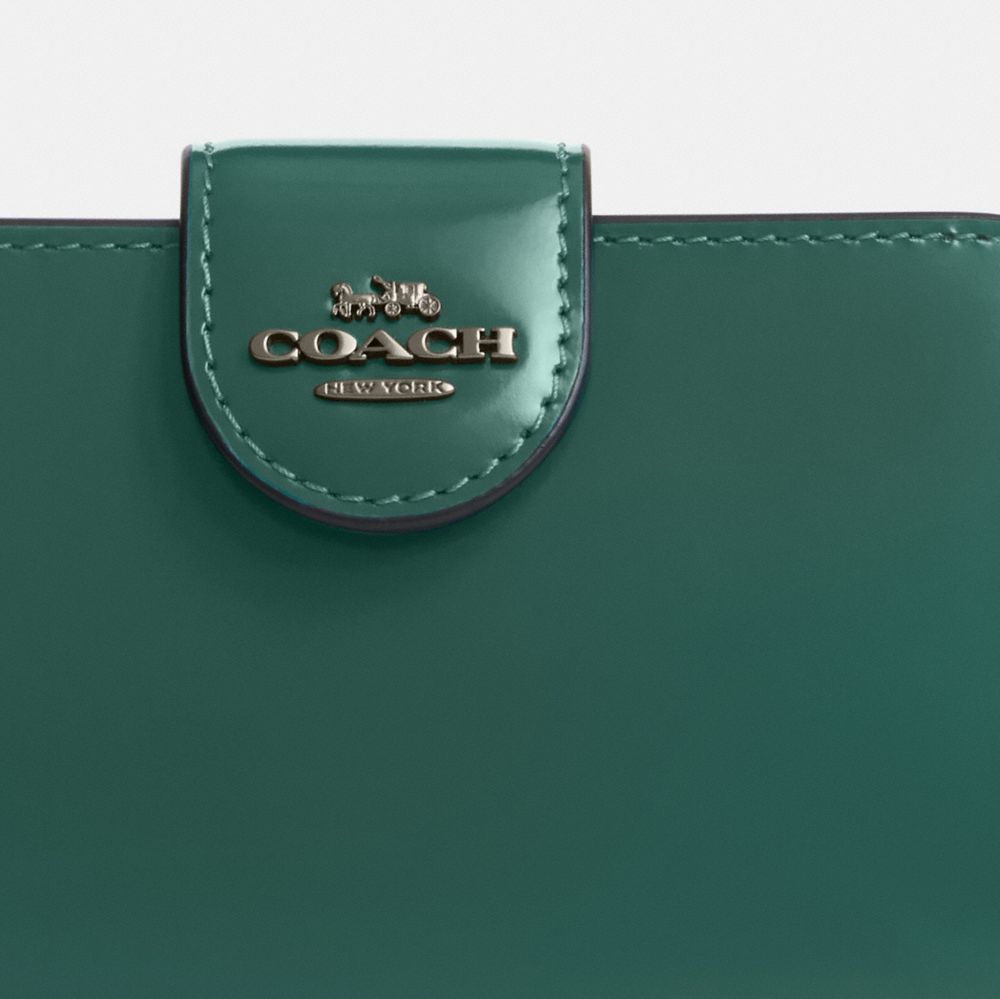 COACH®,ミディアム コーナー ジップ ウォレット,ミニ財布(二つ折り&三つ折り),ｴﾒﾗﾙﾄﾞ ｸﾞﾘｰﾝ