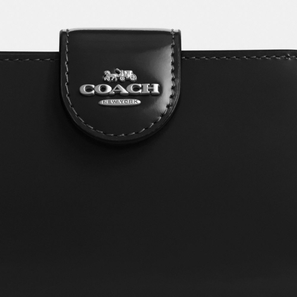 COACH®,ミディアム コーナー ジップ ウォレット,ミニ財布(二つ折り&三つ折り),ｼﾙﾊﾞｰ/ﾌﾞﾗｯｸ