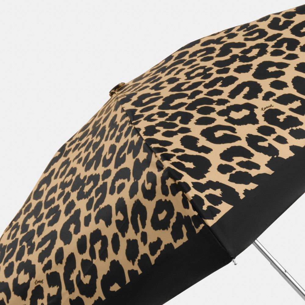 COACH®,Uv Protection Mini Umbrella In Leopard Print,Multi Color