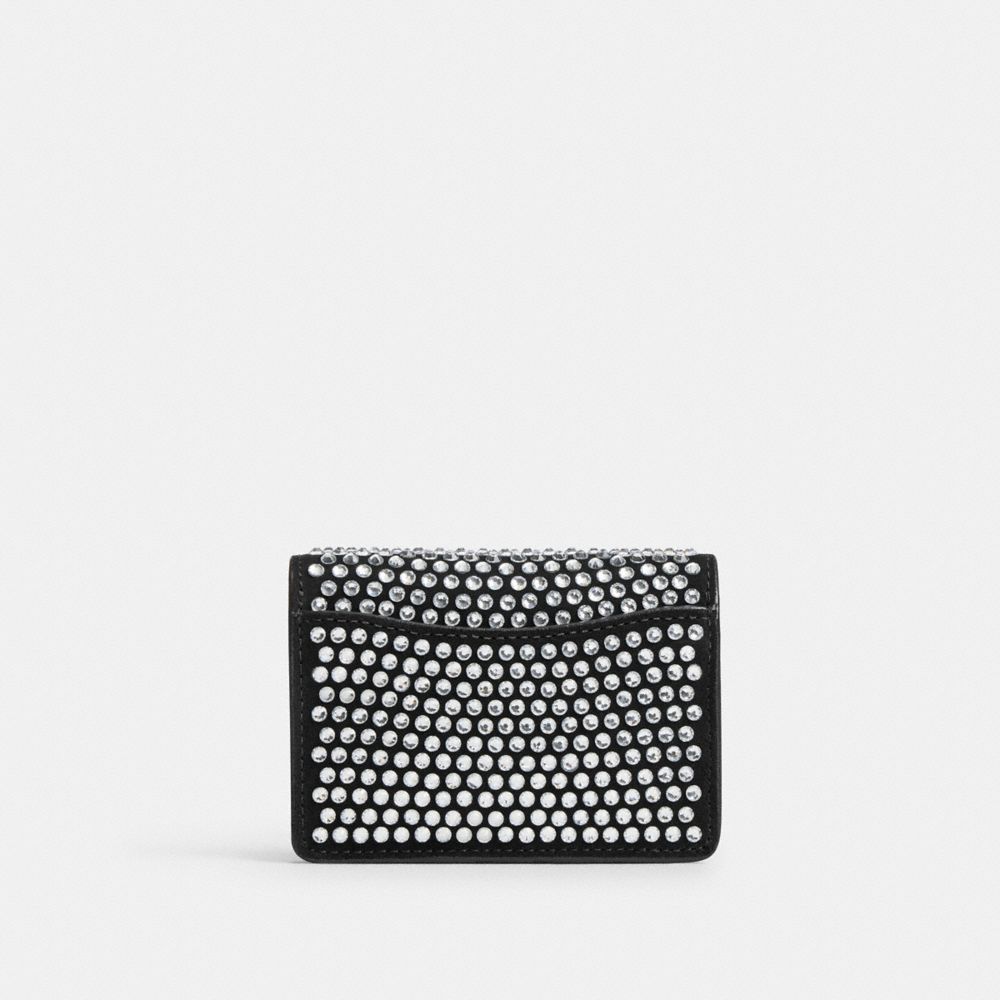 COACH®,Essential Half Flap Card Case With Crystal,,Back View