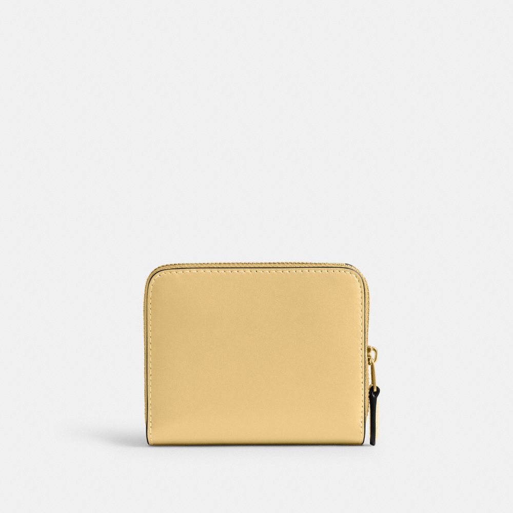 COACH®,New York Billfold Wallet,Calfskin Leather,Leather,Bi Fold,Logo,Casual,Yellow,Back View