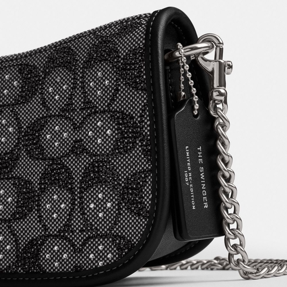 Swinger Bag 20 With Chain In Crystal Signature Jacquard