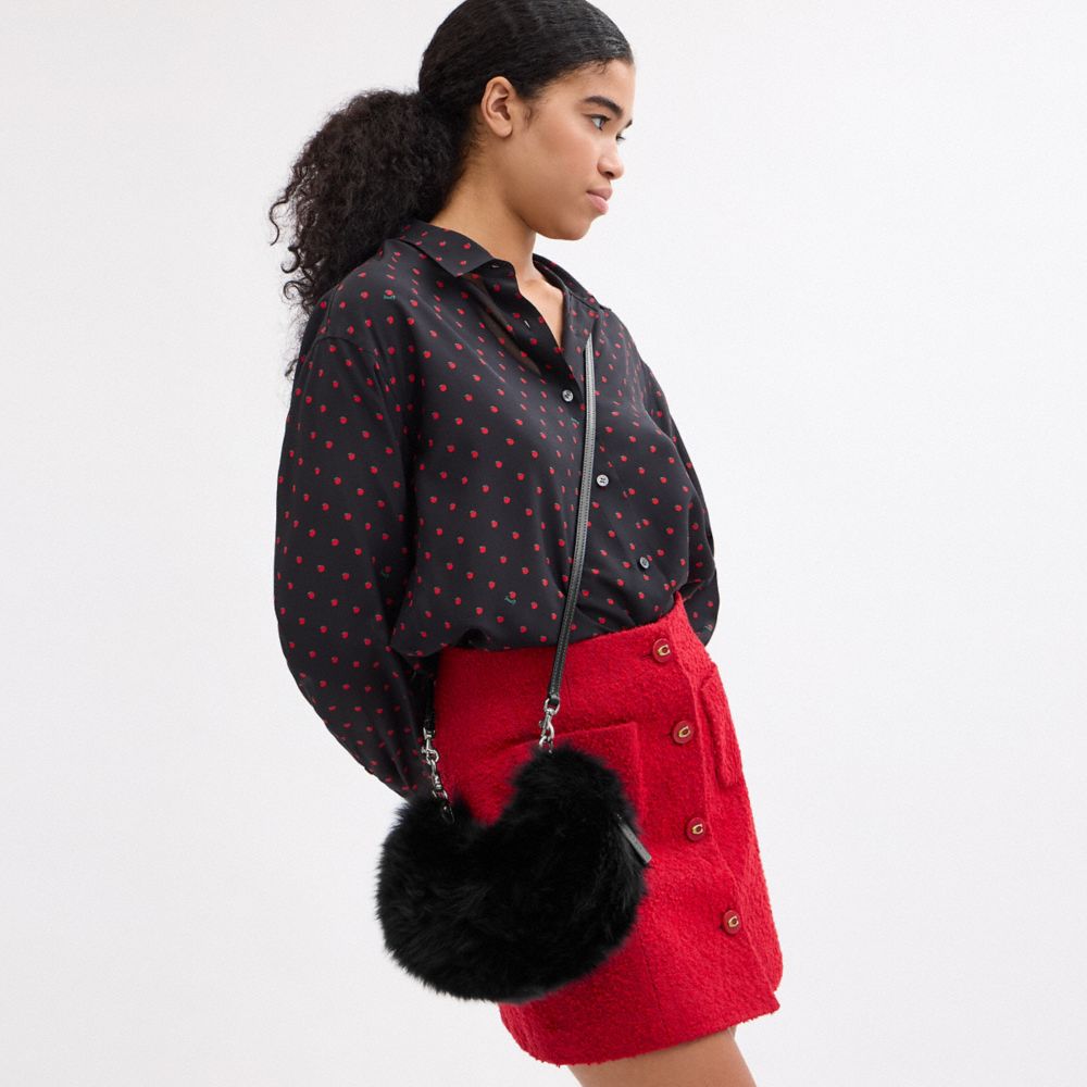 COACH®,Jonie Bag,Shearling,Crossbody,Logo,Metal,Compact,Gold Metal,Party,Day Party,Black