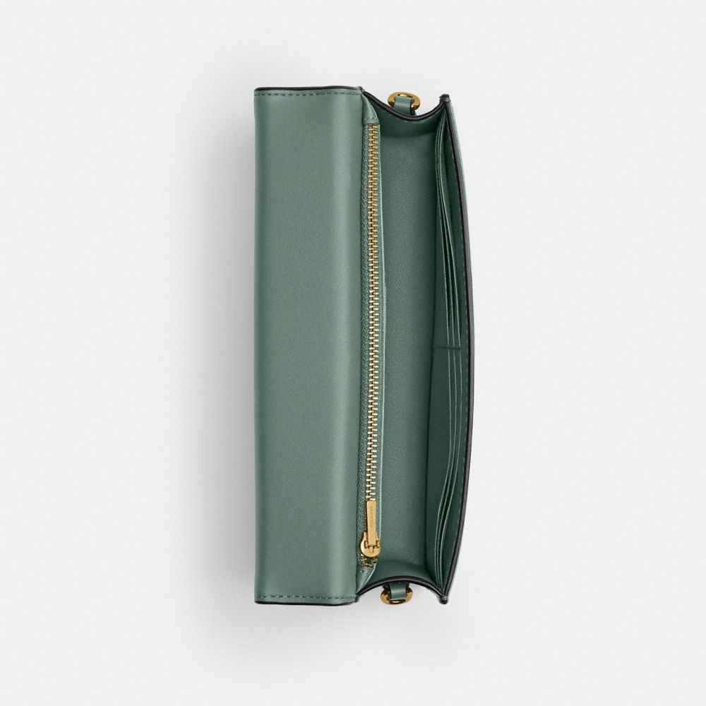 COACH®,エッセンシャル ロング ウォレット,長財布,ﾌﾞﾗｽ/ｾｰｼﾞ