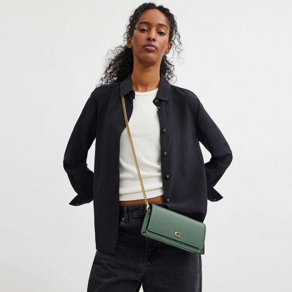 COACH®,エッセンシャル ロング ウォレット,長財布,ﾌﾞﾗｽ/ｾｰｼﾞ