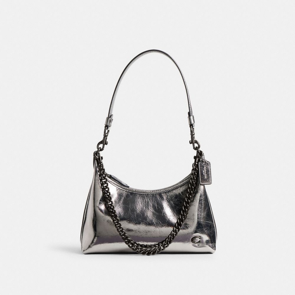 COACH®,SAC ÉPAULE JULIET 25,Étain/Anthracite,Front View