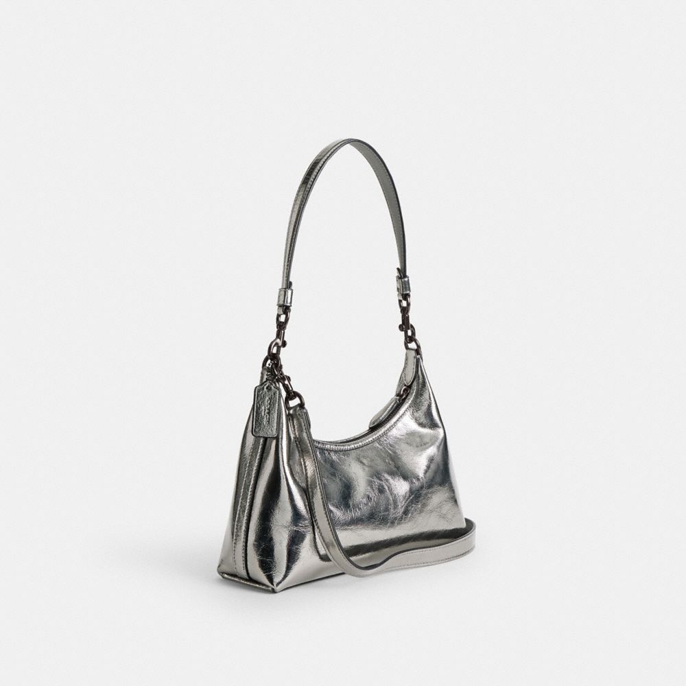 COACH®,SAC ÉPAULE JULIET 25,Étain/Anthracite,Angle View